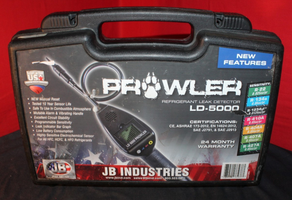 JB Industries LD-5000 Prowler Refrigerant Leak Detector w/case AO4080787