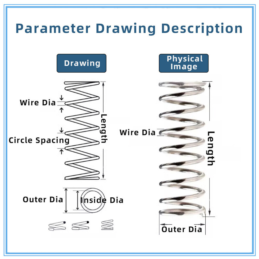 1.2mm Wire Dia Compression Springs Galvanize Spring Steel Diameter 10 – 20mm