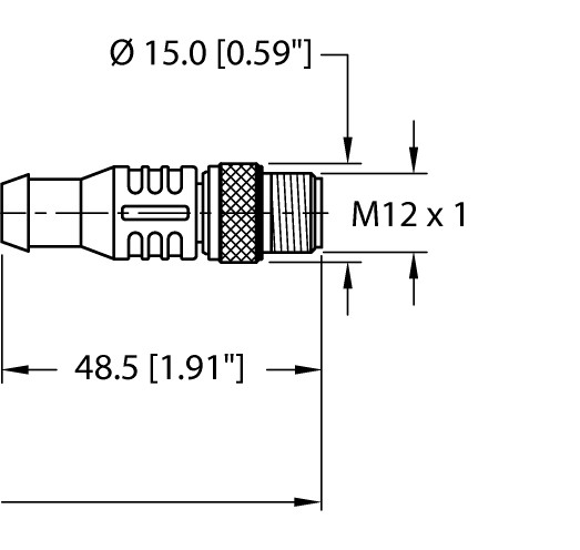Turck RKC 4.4T-4-RSC 4.4T/S3060 Cordset 4 Pin M12 Straight 4m Flexlife®/C-Track