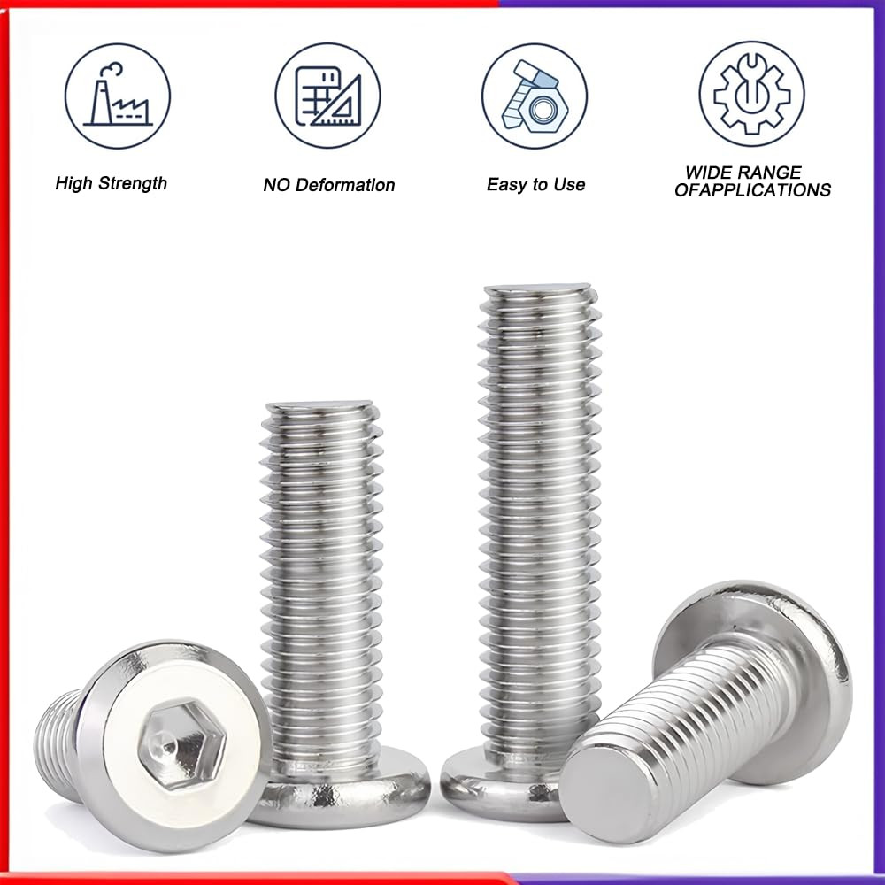 1/4-20×1/2 Flat Head Hex Socket Cap Screws Bolts,304 Stainless Steel Fully Threa