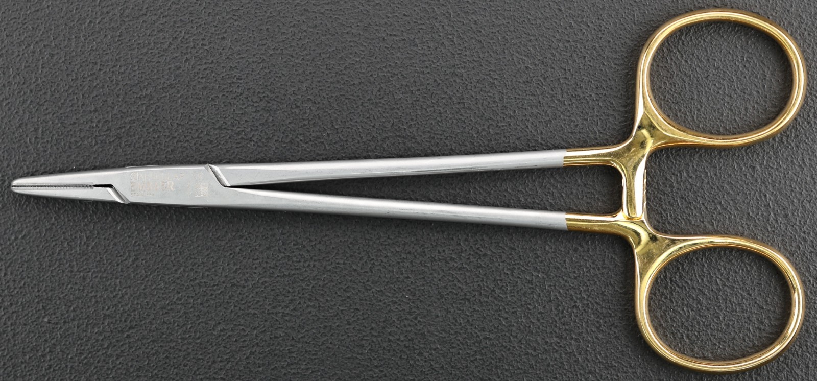 Aesculap BM065R Mayo-Hegar Needle Holder, Straight, Serr, TC 6″