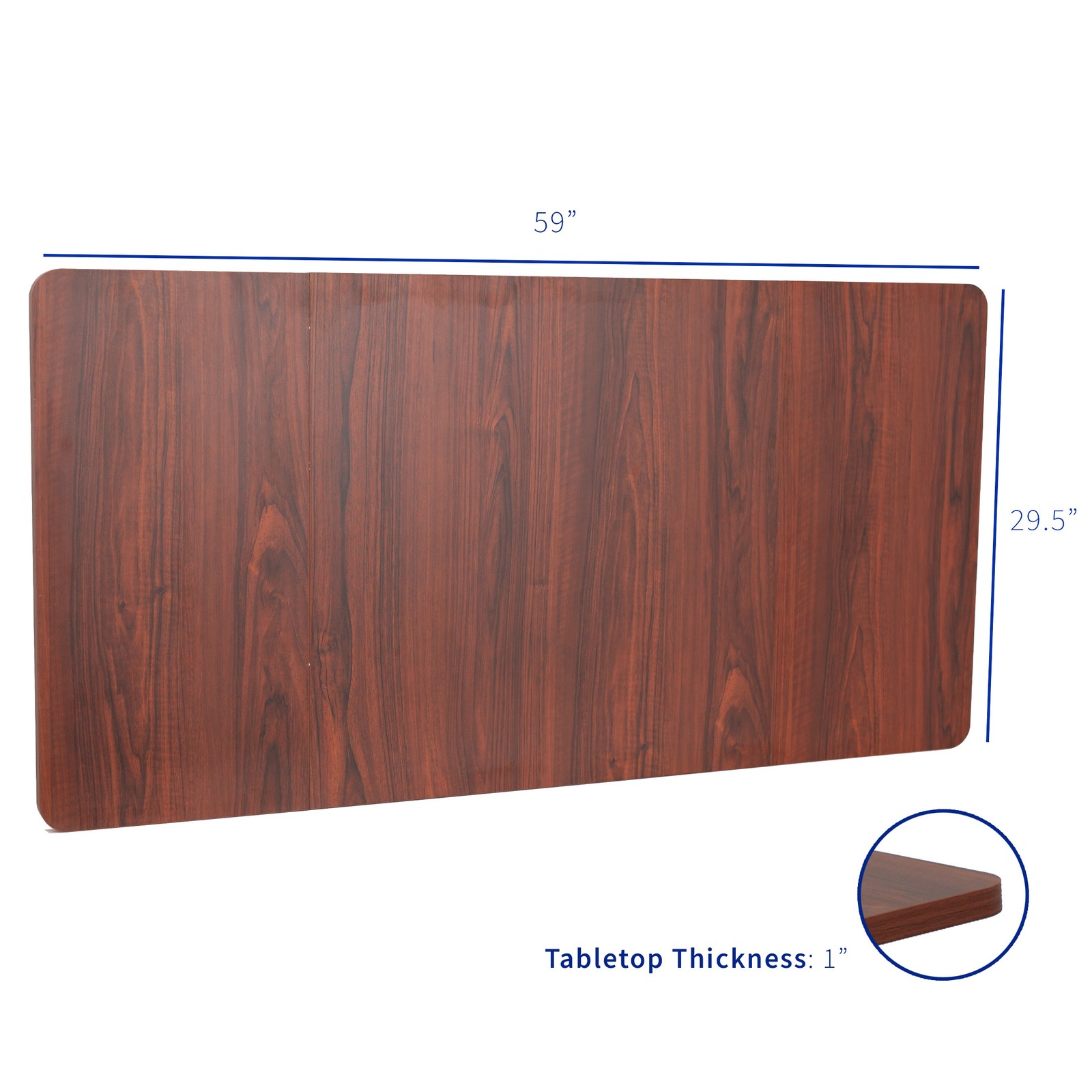 VIVO Dark Walnut 60 x 30 inch Universal Table Top for Sit to Stand Desk Frames