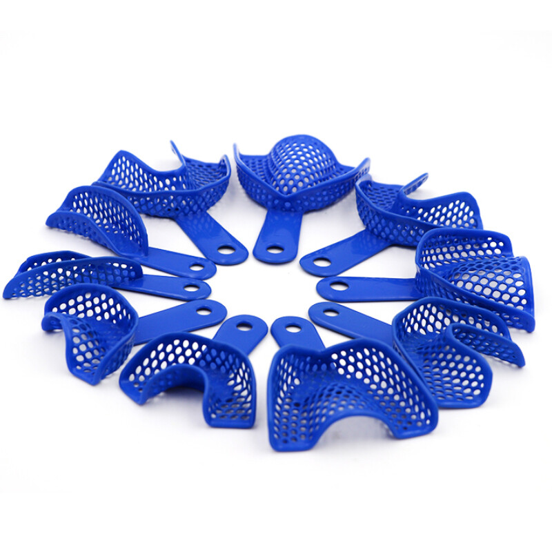 2-10pcs Dental Orthodontic Implant Impression Trays with Hole L M S Upper Lower