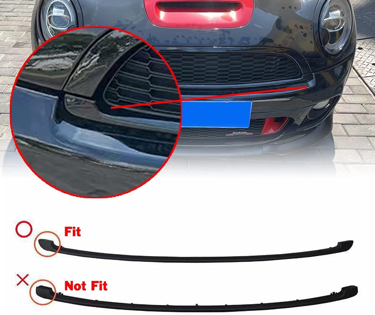 Car Front Bumper Grille Mesh + Frame Trim For Mini Cooper R55 R56 R57 R58