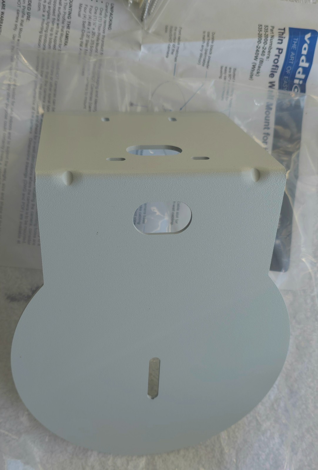 Vaddio Thin Profile Wall Mount for RoboSHOT PTZ /or small speaker. 535-2000-240W