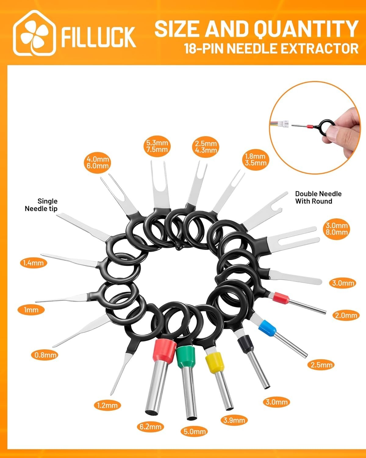 Pin Connector Kit 944Pcs for Automotive, 21 Non-Insulated Types Available