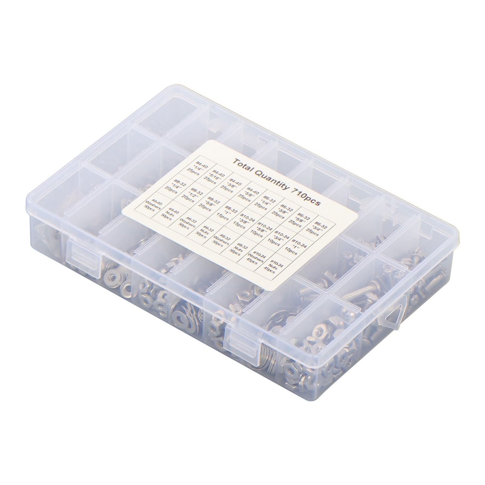 710pieces Machine Screw Assortment Assorted Nuts Bolts and Flat Washers Kit