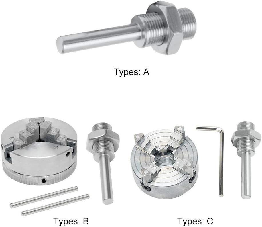 Z011 Mini Lathe Chuck Set – Self Centering Zinc Alloy 3/4 & 4 Jaw Chucks with…