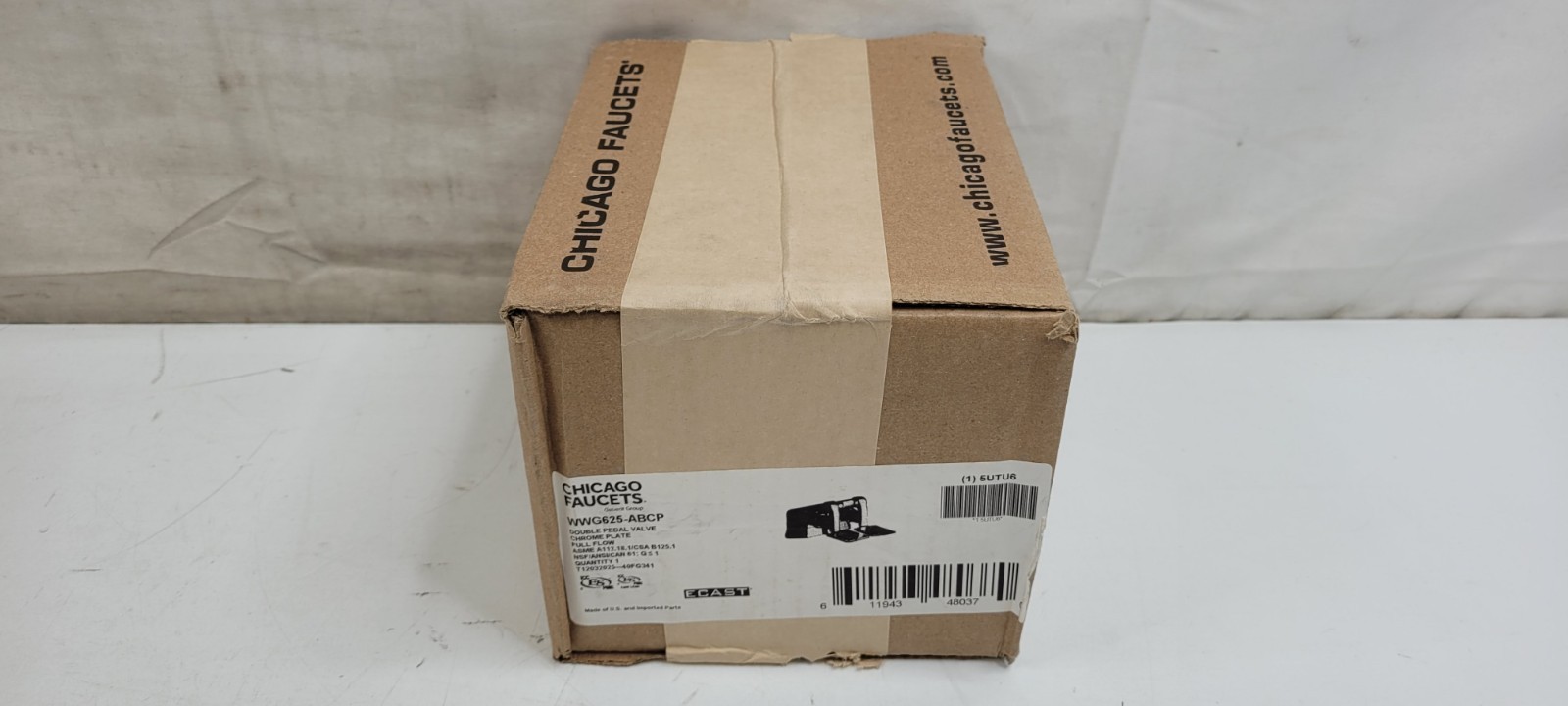 Chicago Faucets 625-ABCP Double Foot Pedal Valve Floor Mount Hot Cold Chrome