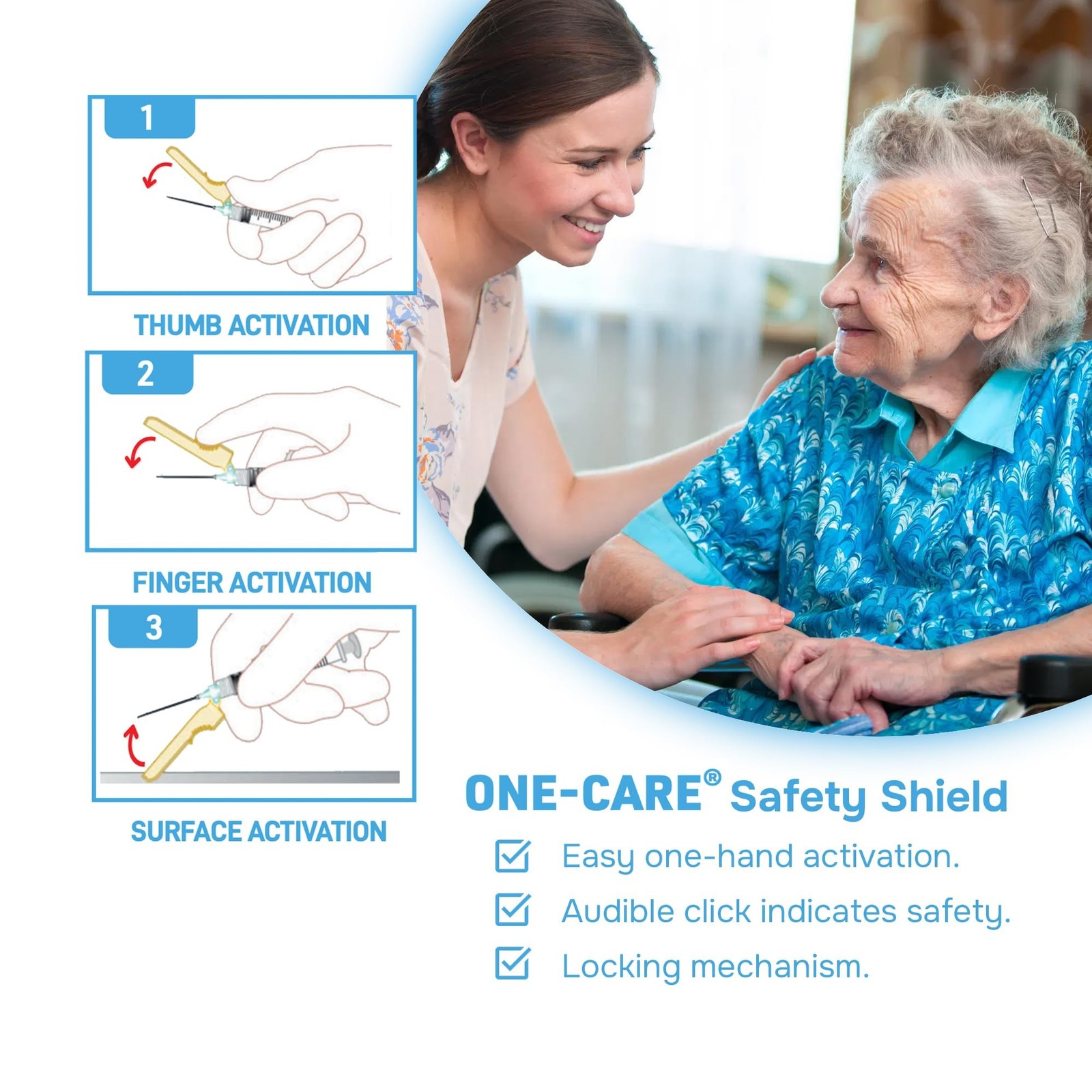ONE-CARE 23 Gauge x 1 inch (25mm), Individually Wrapped, Box of 100