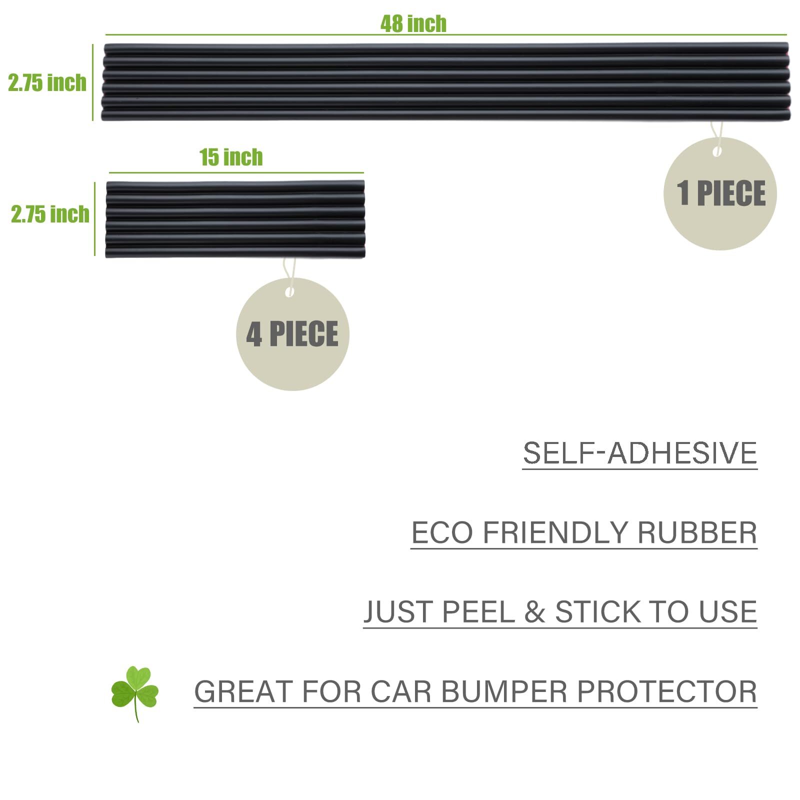 Diy Car Bumper Protector Guard Strong Self Adhesive Rubber Rear Front Bumper Gua