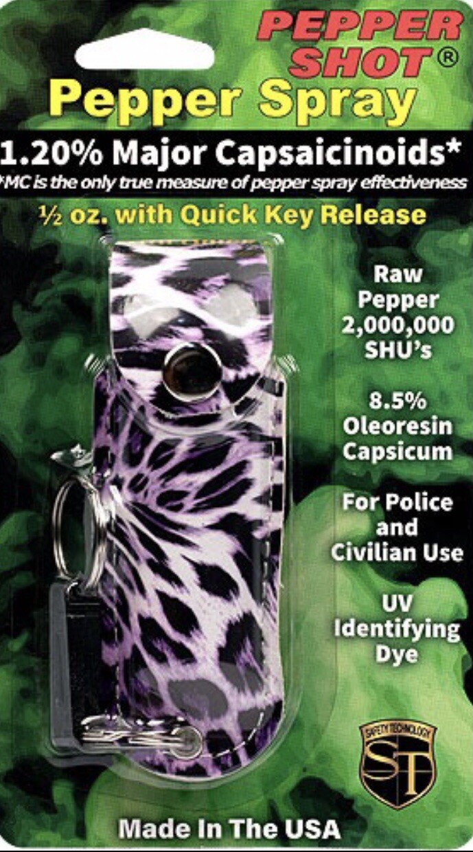 Pepper Spray 1/2 oz WOMEN Self Defense SAFETY Security Keychain FASHION Holster