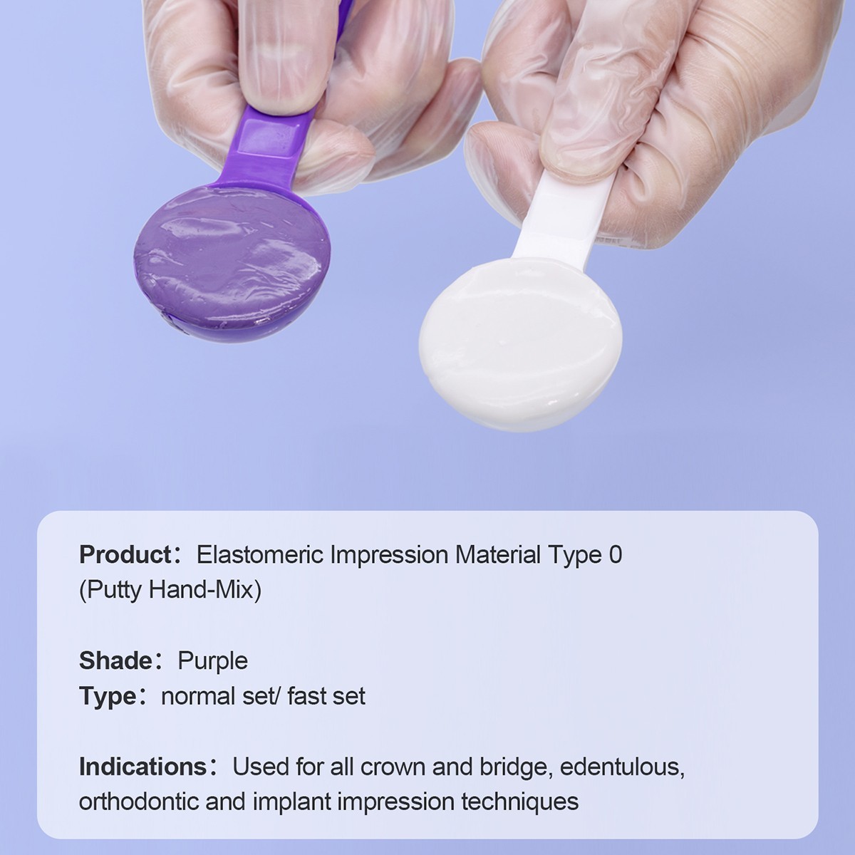 AZDENT Dental Impression Material Putty Normal/Fast Set Base+Catalyst Kit 400g*2