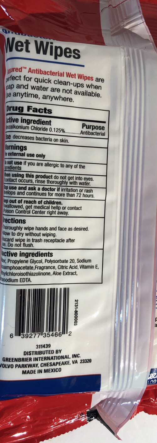 3pk 40ea =120 Total Assured Wet Wipes Cloths Travel Pk W Vitamin E + Aloe-SHIP24