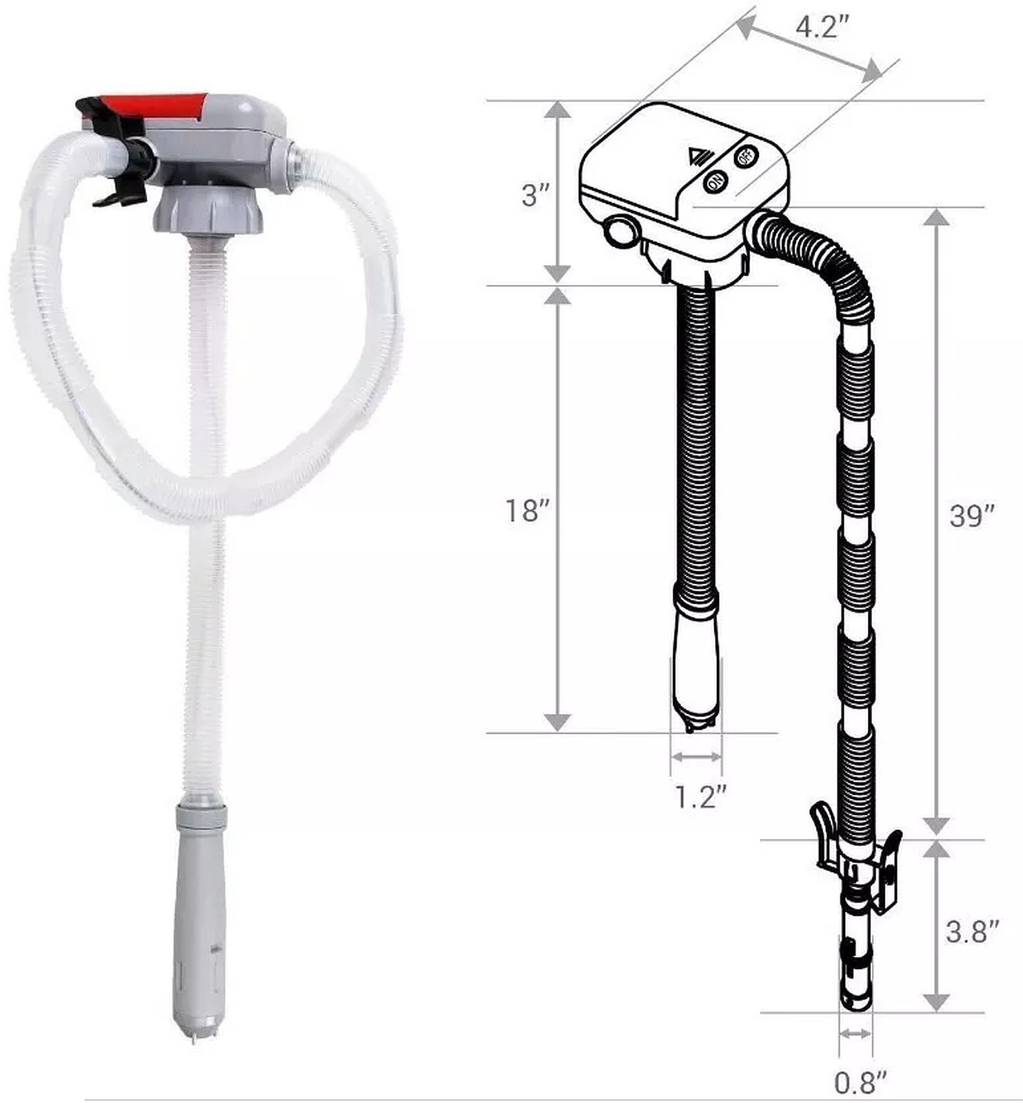 TeraPump TRFA01 Battery Powered Fuel Transfer Pump 2.4GPM Auto-Stop