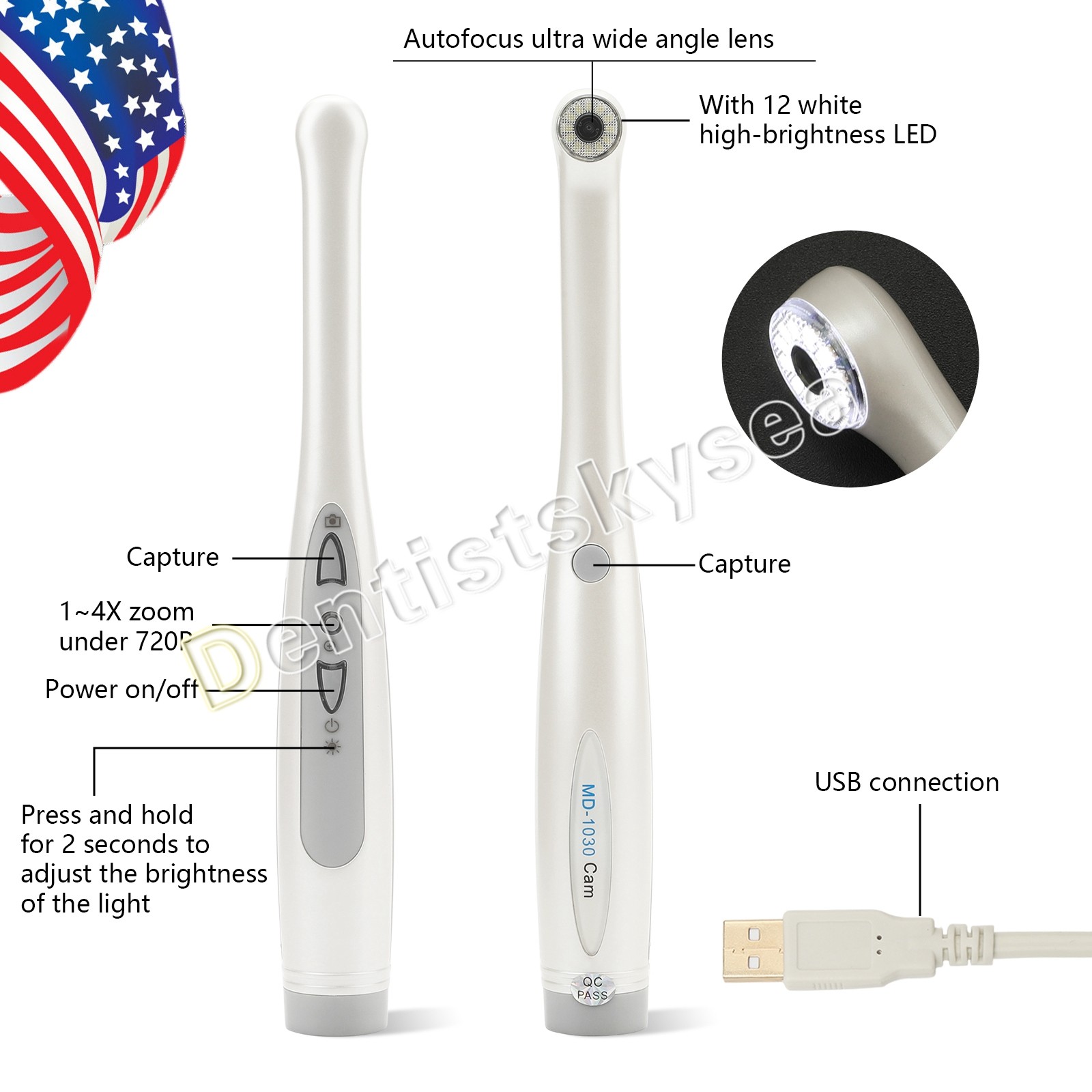 Dental Ultrasonic Piezo Scaler Handpiece fit For EMS WOODPECKER type Tips 135℃