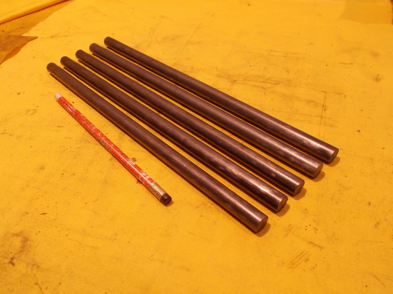 5 pc LOT of 12L14 STEEL ROD tool die shop round bar stock 31/64″ x 12″ OAL