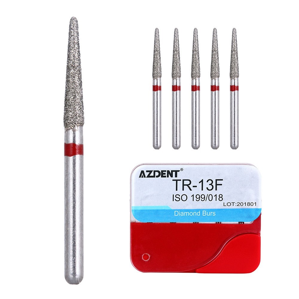AZDENT 100Pcs Dental Diamond Burs for High Speed Handpiece Medium FG 1.6MM