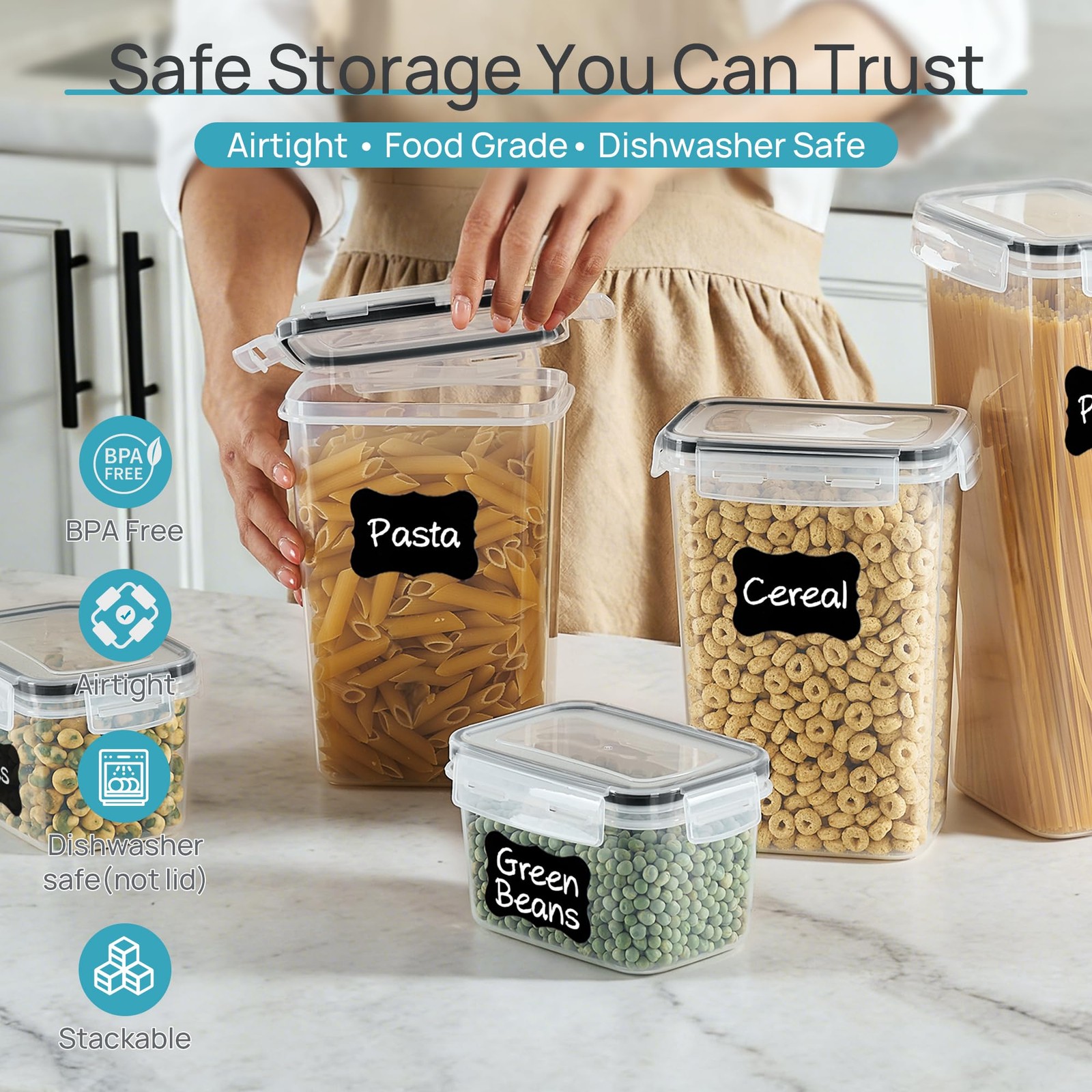 Airtight Food Storage Containers Lids Vtopmart 24 Pcs Plastic Kitchen And