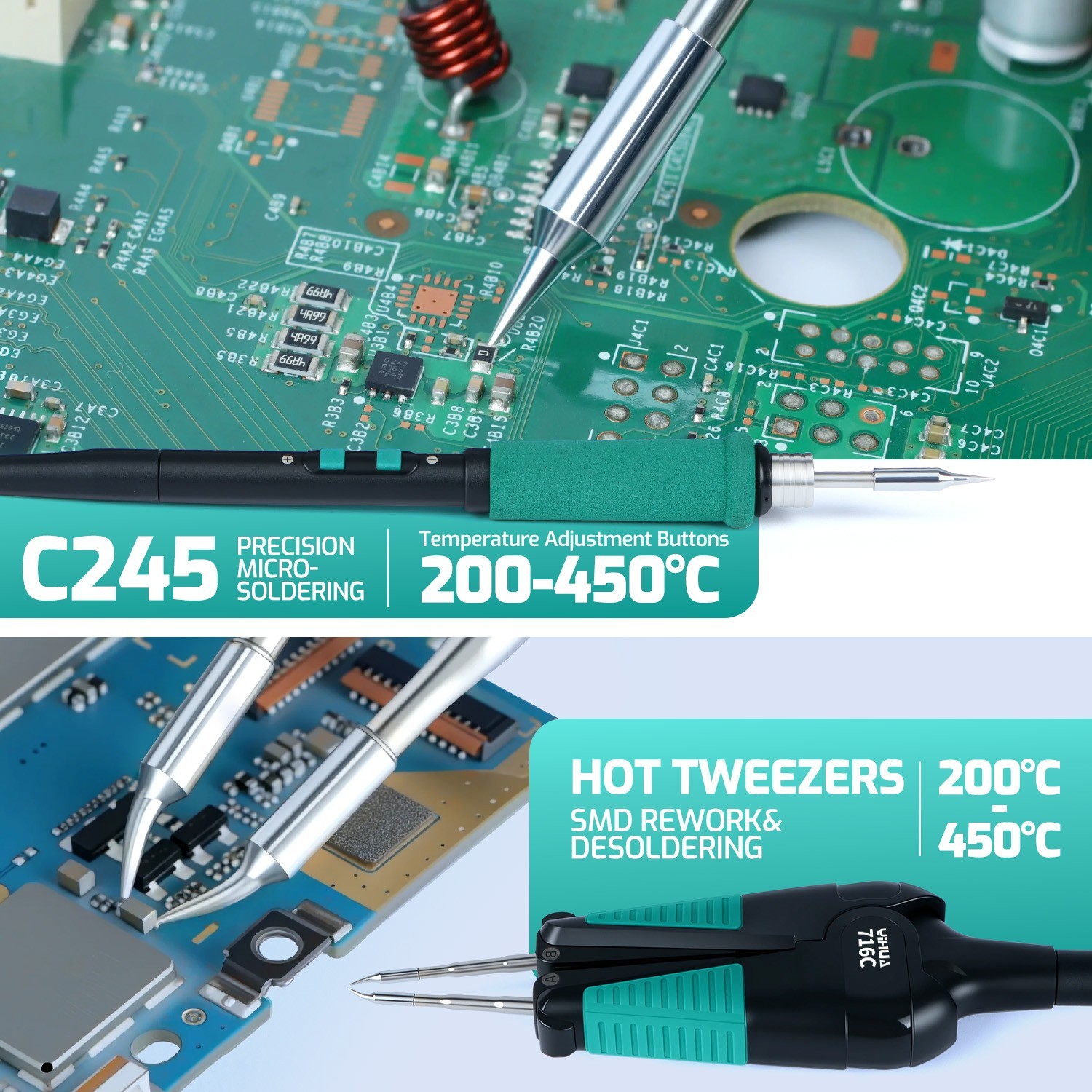 YIHUA 948D-IV 5-in-1 Digital Soldering & Hot Air Desoldering Rework Stations