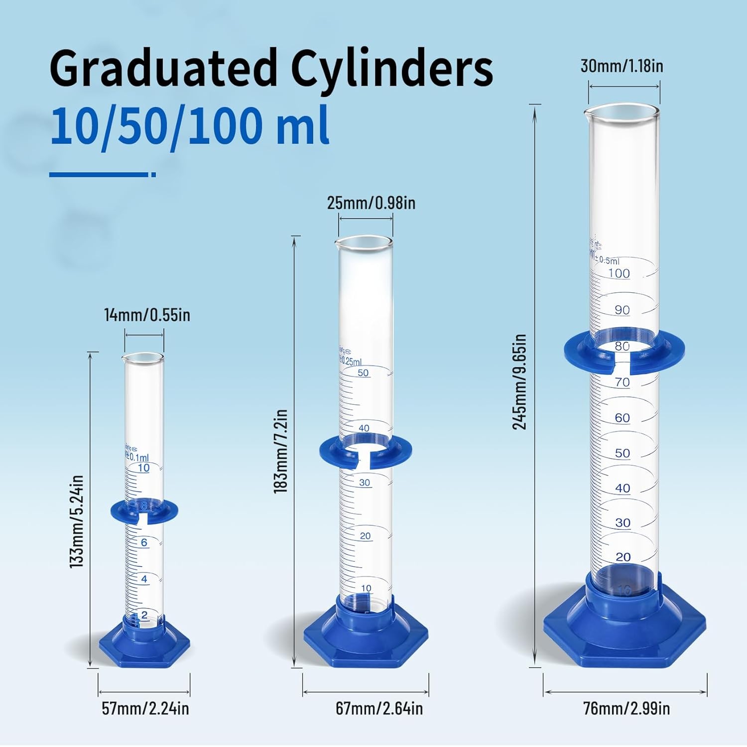 Set of 9 Laboratory Glassware Set Science Lab Chemistry Beaker 50/100/250ML