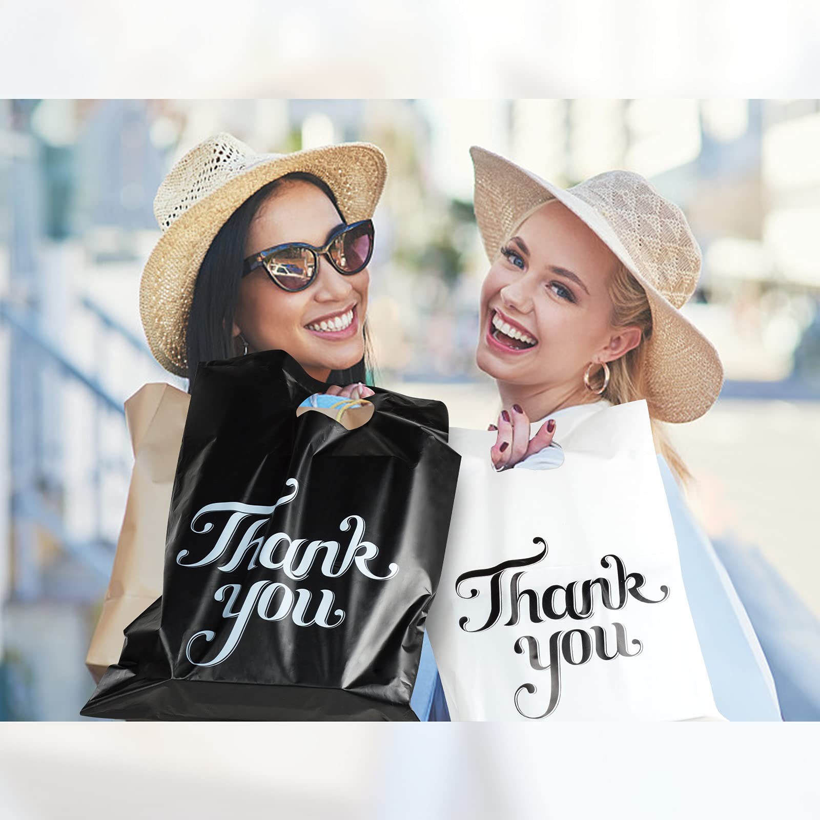 100 Pcs White 12×15″ Thank You Bags, Shopping 1 Count (Pack of 100),