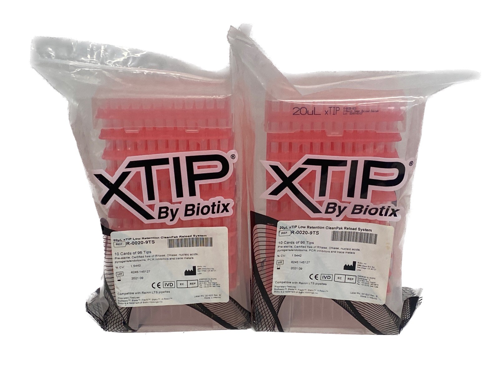(1920) BIOTIX xTIP 20uL Low Retention CleanPak Reload Pipet Tips R-0020-9TS