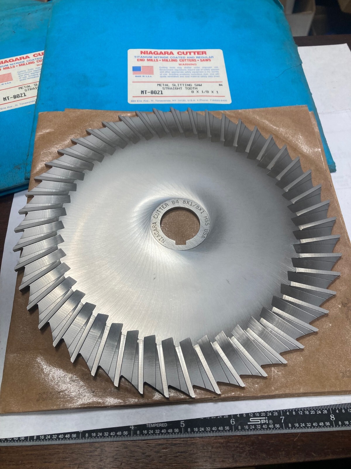 Niagara MT-8021, 8″ x 1/8″ x 1″, High Speed Steel, Slitting Saw Blade, 48 Teeth