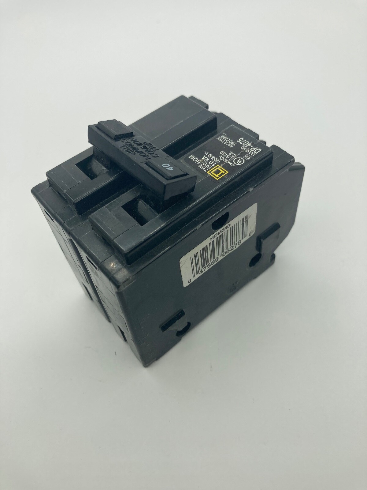 Homeline HOM240 2 Pole 40 Amp 120 240VAC Type HOM Plug In Circuit Breaker No Box