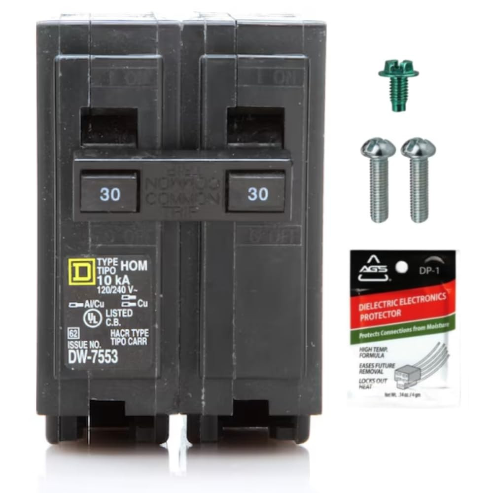 Genuine Square D HOM2100 Circuit Breaker Kit Bundle (1 Pack), 100 Amp (100A) Dou