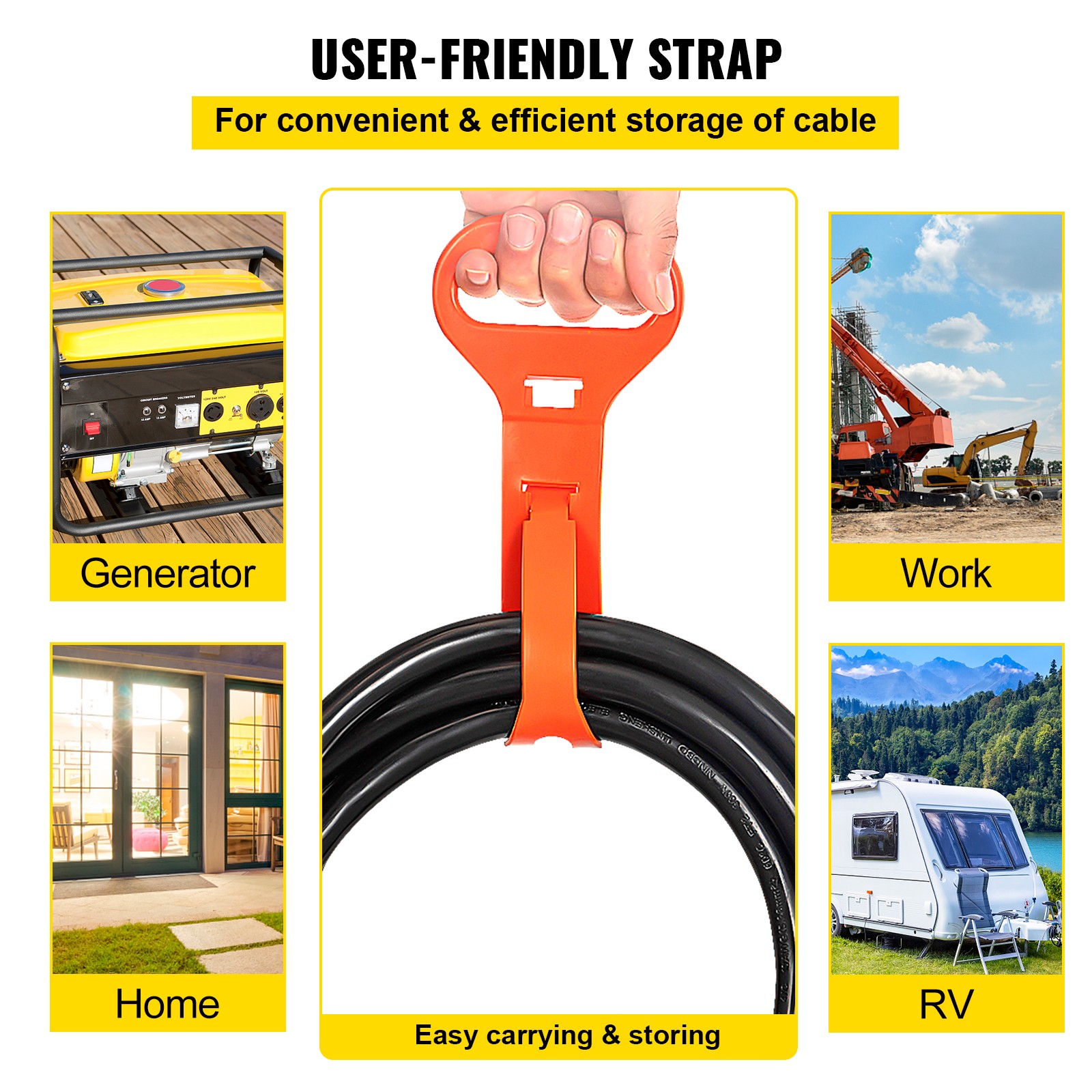 VEVOR 40A 50ft Welder Extension Cord NEMA6-50 8AWG Heavy Duty for MIG TIG Plasma