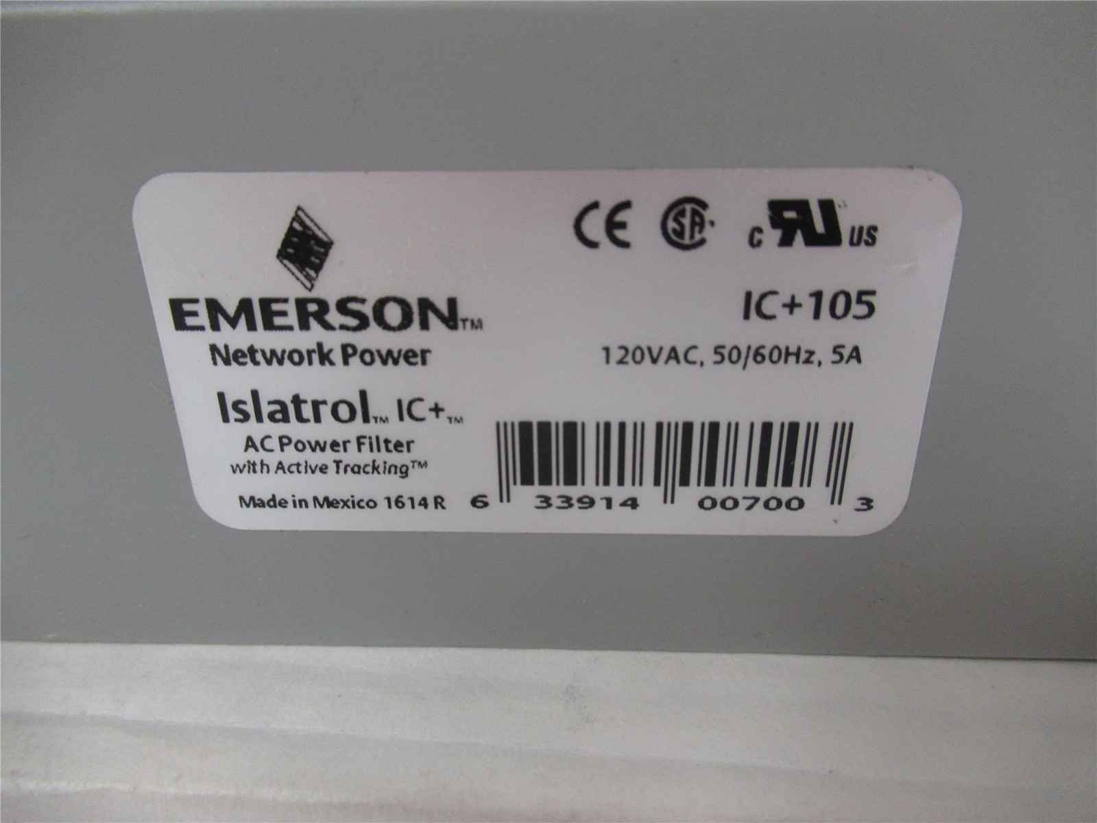 251387 New In Box; Emerson IC+105 Network Power Surge Protector Islatrol