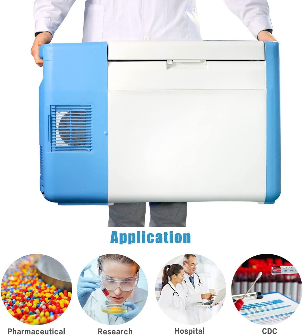 -86℃/-112℉ 20L Portable Ultra Low Temperature Freezer Laboratory Samples Storage