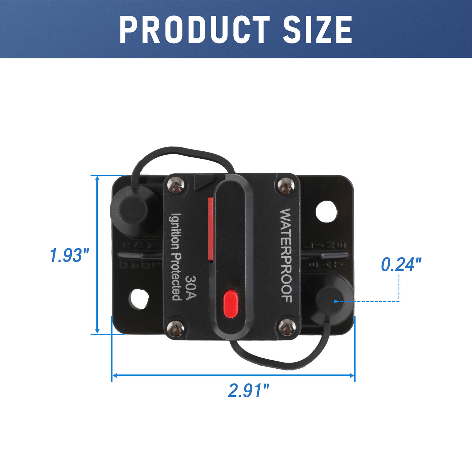 30A-300A Amp Circuit Breaker Audio Fuse 12V-48V DC Car Boat Manual Reset Switch