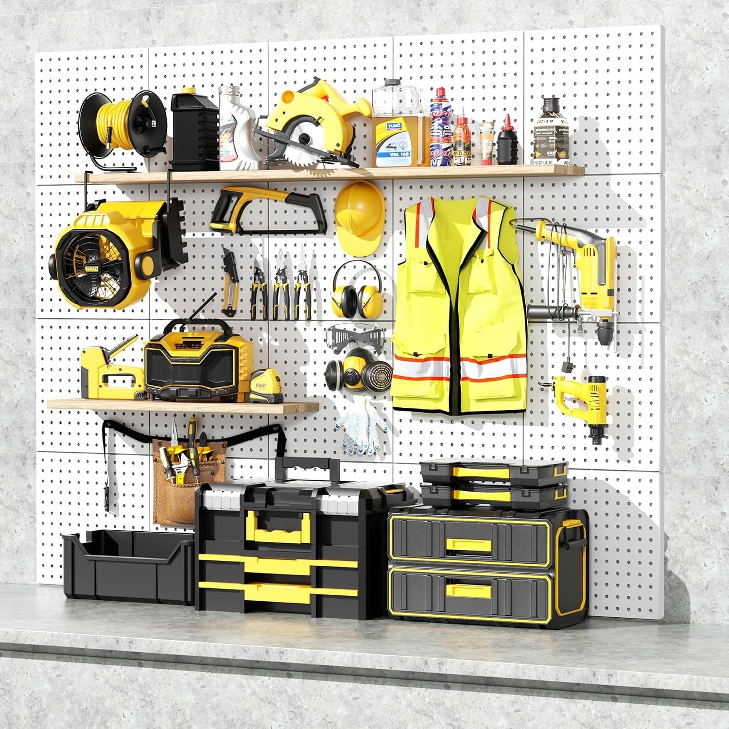 6PCS White Metal Pegboard – Perfect for Home, Garage, and Craft Storage