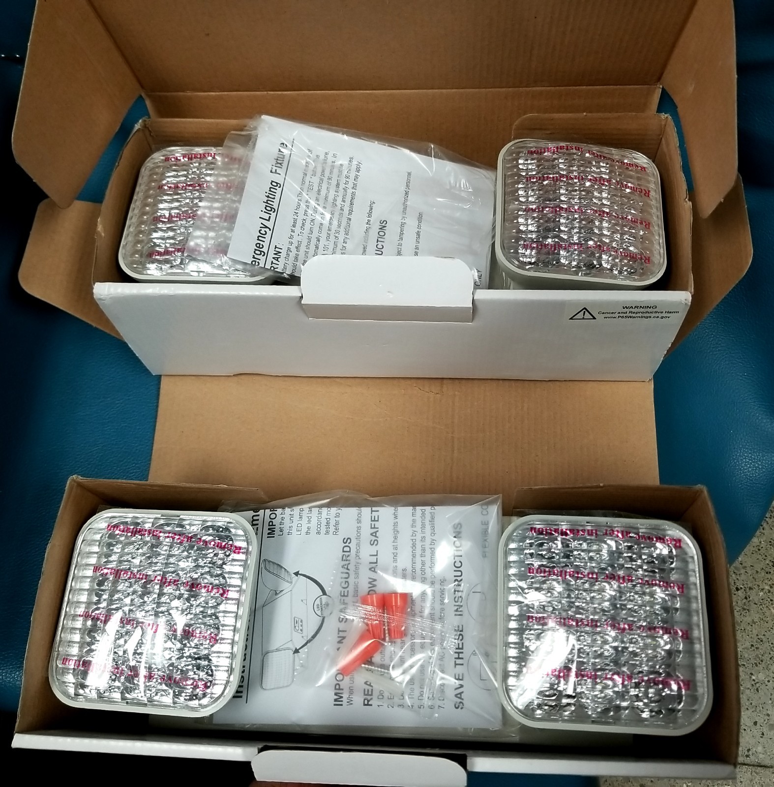 2 Open Box UNTESTED Bolt BELEDR-1W White 2 Head LED Emergency Lights 140105