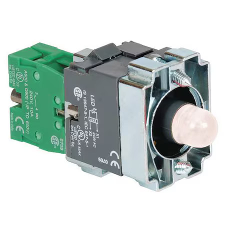 Dayton 30G146 Lampmodandcontactblock, 1No, White, 22Mm