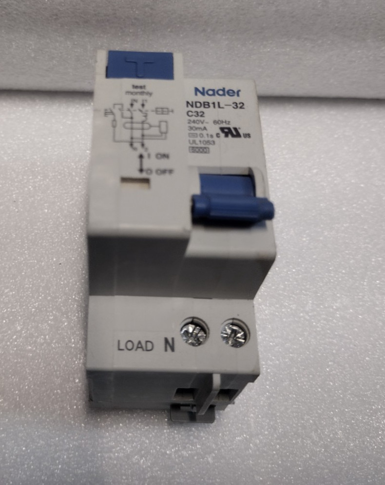 Nader NDB1L-32 /C32-240V DIN Rail Mount Ground Fault Circuit Breaker