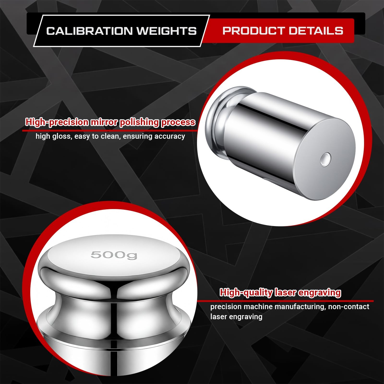 Sabary 5kg 5000g 5 Pcs M1 Precision Calibration Weight Set 2 Kg,1 Kg,0.5 Kg