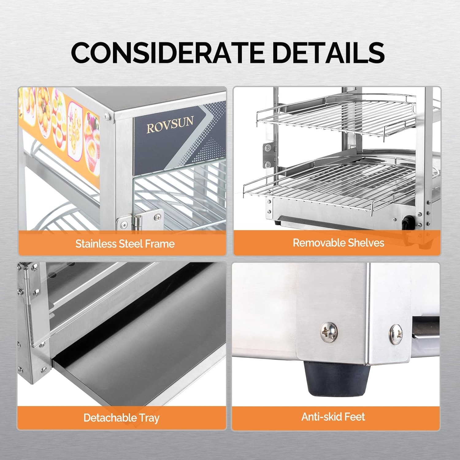 Commercial Food Pizza Display Warmer, 3-Tier Electric Countertop Food Warmer