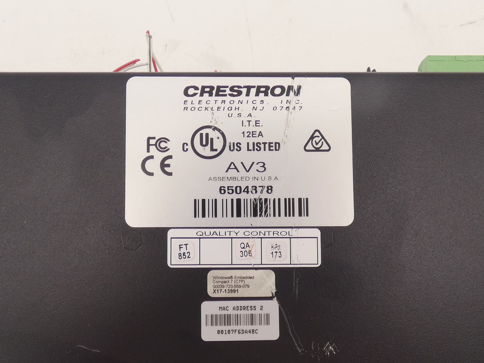 Creston AV3 3-Series Control Processor System NO Power Cord