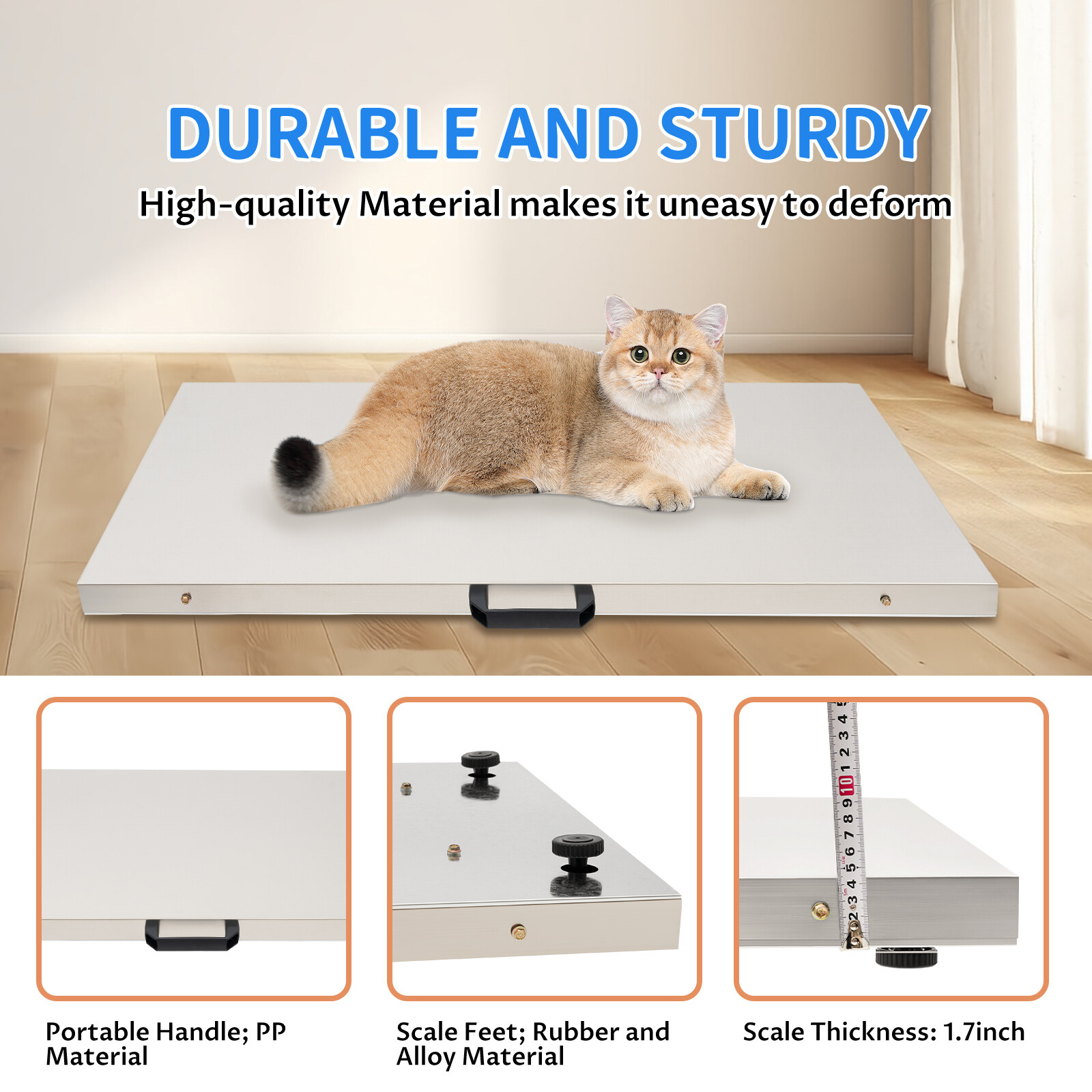 300kg/660lbs Animal Digital Scale Pet Scale Kit W/ LCD Monitor, kg/oz/lb/lb:oz