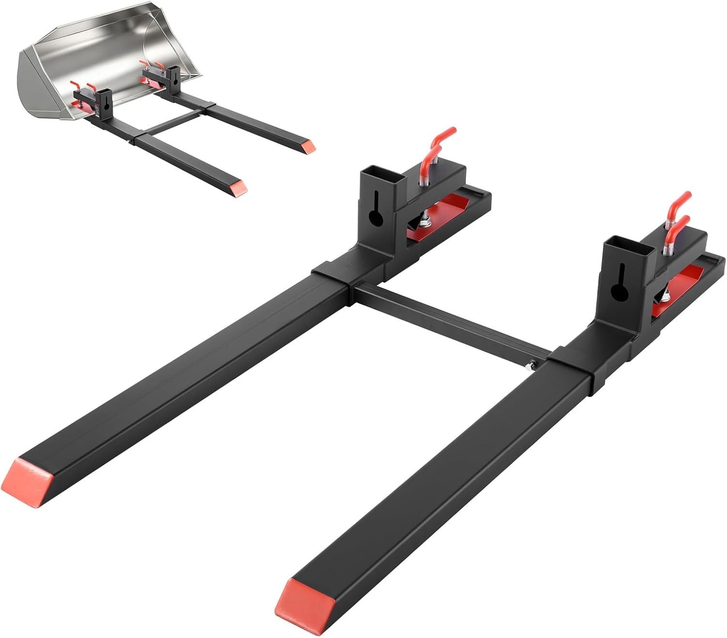 Vevor Clamp On Pallet Forks 4000 Lb 60 In Tractor Loader Black