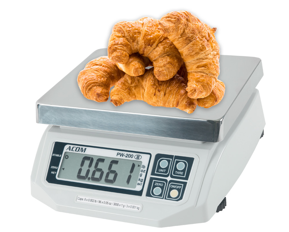 ACOM PW-200 Portion Control Scale, Single Display 60lb x 0.02lb, Legal for Trade