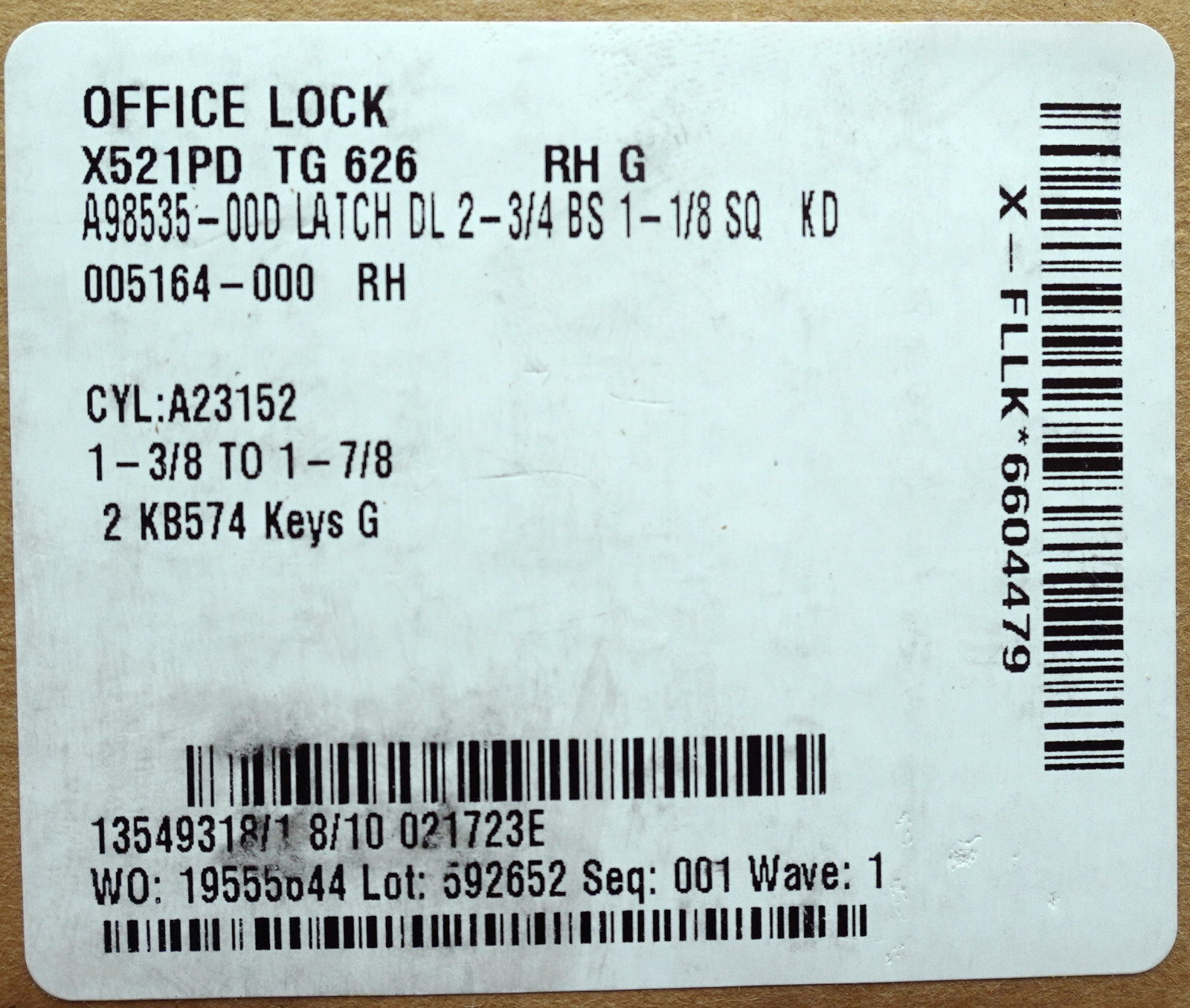 Falcon X521PD-TG-626 Office Entry Door Lock Stainless Steel Satin Chrome Finish