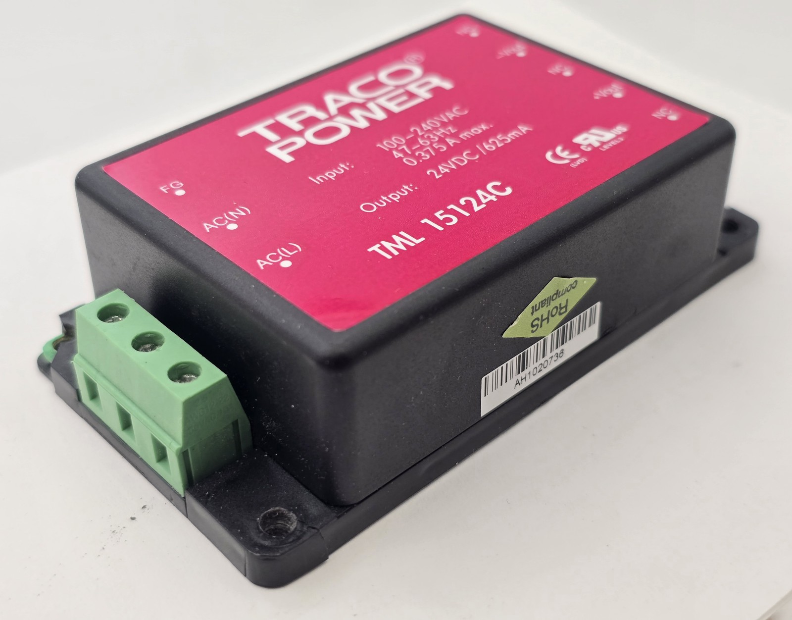 Traco Power TML 15124C Power Supply Input 100-240VAC Output 24vdc