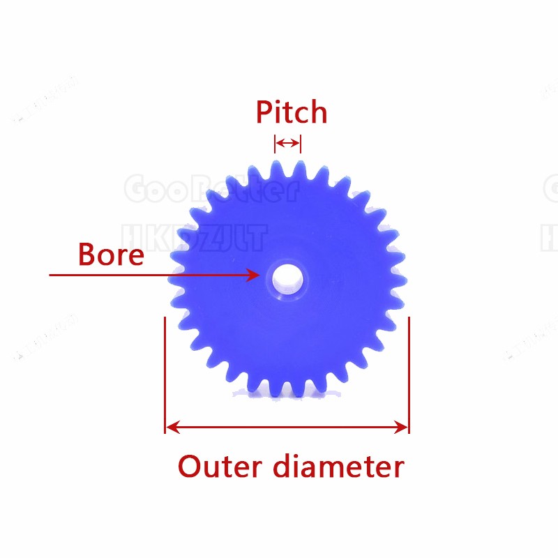 Blue Nylon Gear 1 Module Plastic Cylindrical Flat Spur Gear 12 Teeth – 160 Teeth