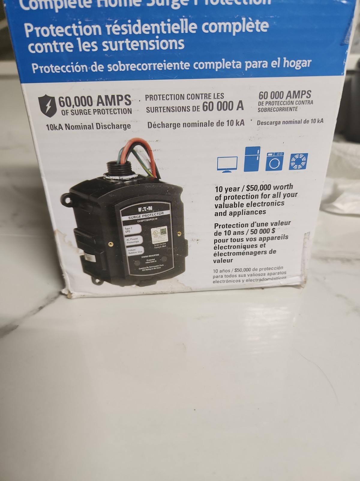 Eaton SPD Type 2 CHSP Complete Home Surge Protection 60,000 Amps