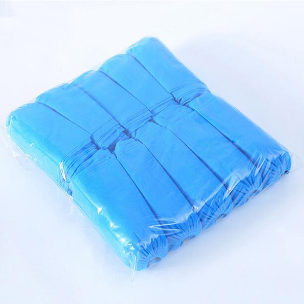 Blue Disposable Non-woven Shoe Covers Medical Lab Supplies Dust Proof 50 Pairs