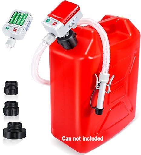Electric Fuel Transfer Pump Battery Powered Gas Oil Water Liquid 2.4GPM 53”Hose
